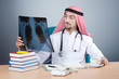 Arab doctor with x-ray print