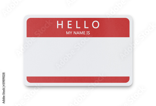 Photo: Blank name tag with clipping path Blank name tag with clipping path