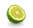 Kaffir lime on white background