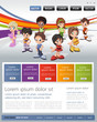 Colorful website Template with kids Colorful website Template with kids