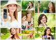 Foto: Young women talking on cell phone Young women talking on cell phone
