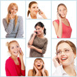 young beautiful women talking on cell phone