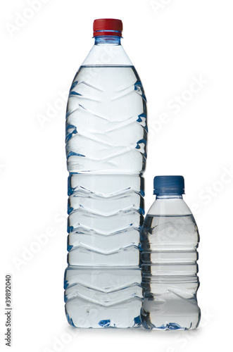 Photo: Water bottles as healthy drink concept Water bottles as healthy drink concept