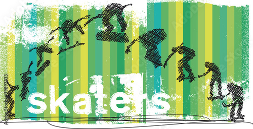 Vector: Abstract Skateboarder jumping. Vector illustration Abstract Skateboarder jumping. Vector illustration