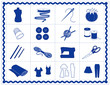 Sew, Tailor, Knit, Crochet, Craft, DIY Icons. Rickrack frame.
