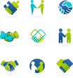 collection of handshake icons and elements