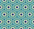 Seamless pattern with abstract flowers and stars