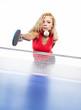 Sexy Sports girl plays table tennis