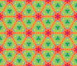 Seamless pattern with abstract flowers and stars