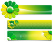 Green Flowers Banners