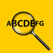Vector: Magnifier in Yellow Background Magnifier in Yellow Background