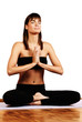 woman doing yoga meditation