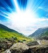 Photo: mountain valley sunlight mountain valley sunlight