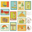 Summer and Sea elements - Vector stamp collection