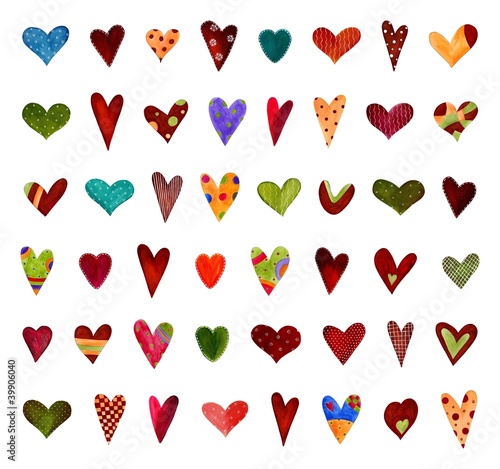 Illustration: Hearts. Set of decorative elements Hearts. Set of decorative elements