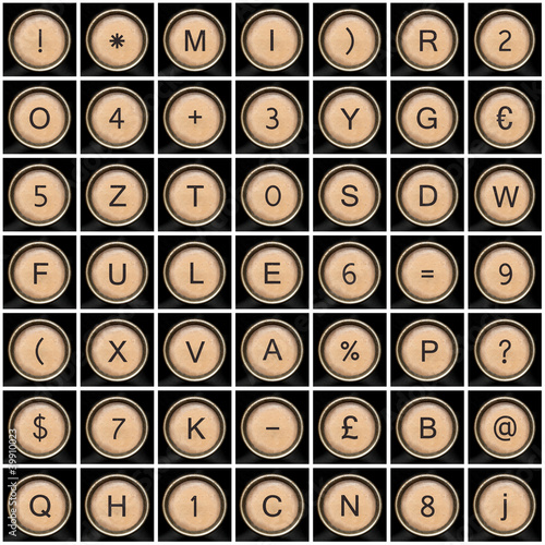 Photo: Font consisting of keys of a typewriter Font consisting of keys of a typewriter