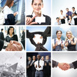 Detaily fotografie A collage of business images with young people