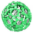 People Running in Gears Global Sphere of Teamwork