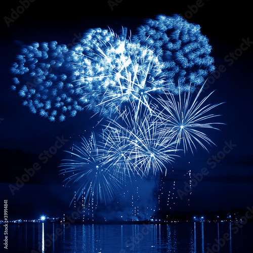Photo: Celebratory blue firework Celebratory blue firework