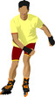 Roller skater illustration silhouette on a white background