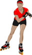 Roller skater illustration silhouette on a white background