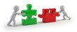 3d small people - Two puzzle connect