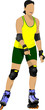 Roller skater illustration silhouette on a white background