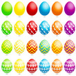24 Easter Eggs Bunny/Zigzag/Flowers