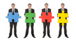 Group of business people holding jigsaw puzzle