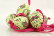 easter eggs on white background