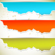 Torn paper banners with space for text