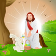 Jesus Christ with Easter Bunny Jesus Christ with Easter Bunny