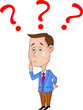 Business people with question marks