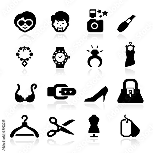 Vetor: Fashion icons set elegant series Fashion icons set elegant series