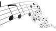 Music notes in 3d. HD. Loopable.