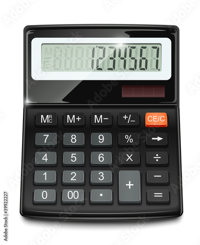 Vector: electronic calculator vector illustration isolated on white electronic calculator vector illustration isolated on white