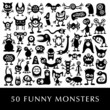 Huge vector set of funny cartoon aliens.