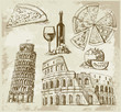 hand drawn Rome set