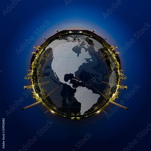 Photo: Circle panorama of Petrochemical industry. Circle panorama of Petrochemical industry.