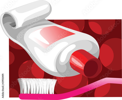 Illustration: Tooth paste and brush Tooth paste and brush