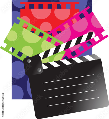 Illustration: Film reel and clap board Film reel and clap board