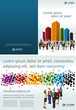 Colorful template for advertising with people in a colorful city