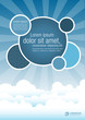 Vektor: Blue template for advertising brochure with clouds on the sky Blue template for advertising brochure with clouds on the sky