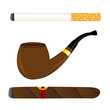 Cigarette, pipe and cigar