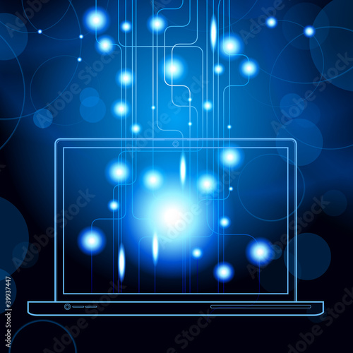 Vector: background impulse with computer background impulse with computer