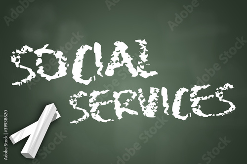 Illustration: Chalkboard "Social Services" Chalkboard "Social Services"