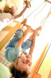 Photo: happy children doing sports gymnastics happy children doing sports gymnastics