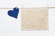 Herzliche Grüße - Karte mit blauem Herz