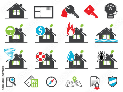 Vector: Estate insurance icons Estate insurance icons