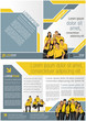 Yellow and blue template for advertising with business people